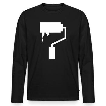 Brush painting paint painter and varnisher painting - Men's Premium Organic Long Sleeve Shirt - black - Front - Nico (187cm)