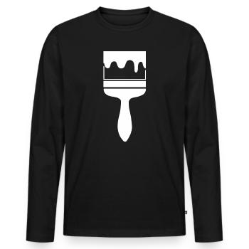 Brush Painting Painter and Painter Painting - Men's Premium Organic Long Sleeve Shirt - black - Front - Nico (187cm)