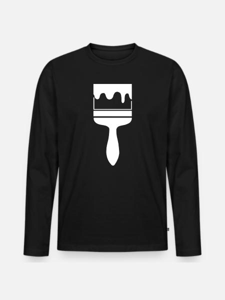 Brosses Peintures et peintures Peintures - T-shirt manches longues Premium bio Homme - noir