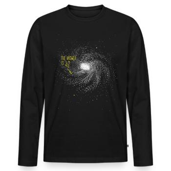 The Answer is 42 Space Galaxy - Men's Premium Organic Long Sleeve Shirt - black - Front - Nico (187cm)