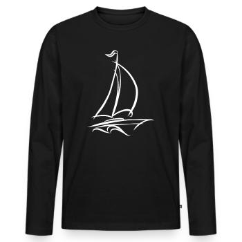 Voile bateau voile bateau voile voile - T-shirt manches longues Premium bio Homme - noir - Devant - Nico (187cm)