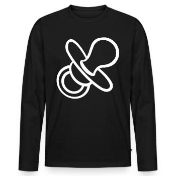 sucettes cadeau bébé bébé bébé - T-shirt manches longues Premium bio Homme - noir - Devant - Nico (187cm)