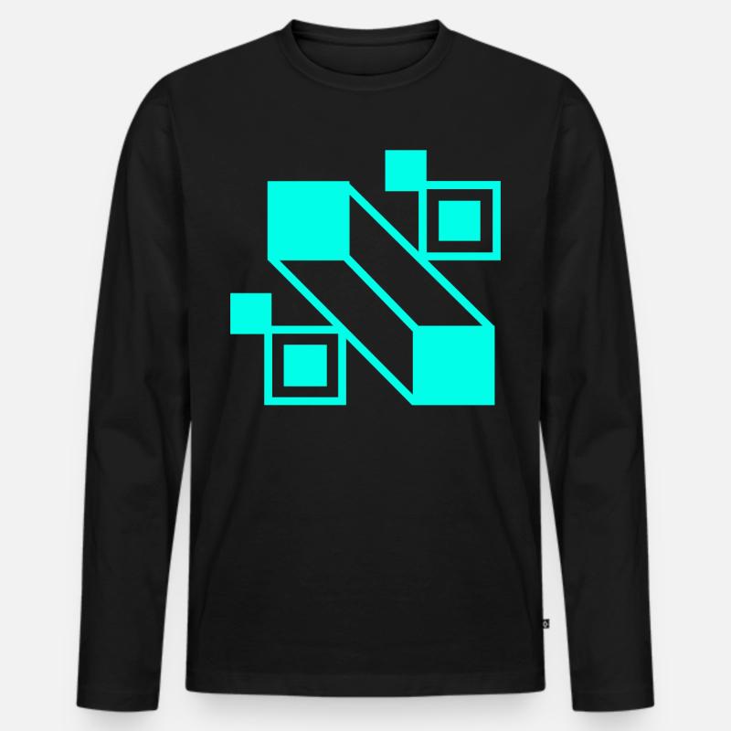 Abstrakte Formen - Männer Premium Bio Langarmshirt - Schwarz