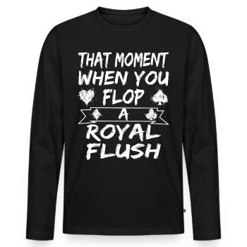 Poker Royal Flush - Männer Premium Bio Langarmshirt - Schwarz - Vorne - Nico (187cm)