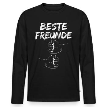 Beste Freunde Bester Freund Freundschaft - Männer Premium Bio Langarmshirt - Schwarz - Vorne - Nico (187cm)