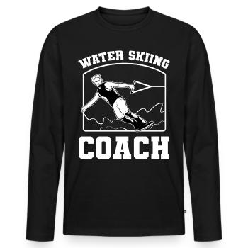 Water ski - Men's Premium Organic Long Sleeve Shirt - black - Front - Nico (187cm)