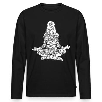 Yoga Gift Gift Idea - Men's Premium Organic Long Sleeve Shirt - black - Front - Nico (187cm)