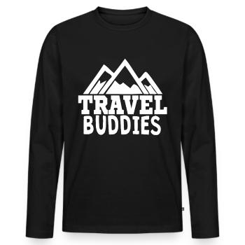 Ensemble cadeau de vacances voyage compagnons de voyage - T-shirt manches longues Premium bio Homme - noir - Devant - Nico (187cm)