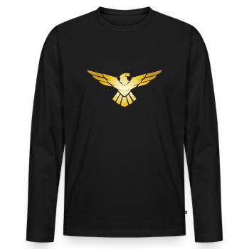 Adler Steinadler Fischadler Seeadler Greifvogel - Männer Premium Bio Langarmshirt - Schwarz - Vorne - Nico (187cm)
