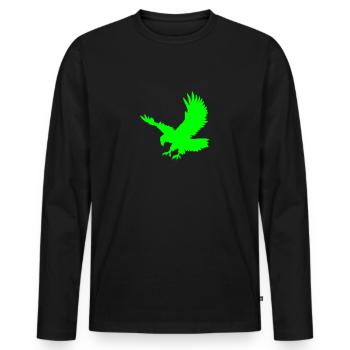 Adler Steinadler Fischadler Seeadler Greifvogel - Männer Premium Bio Langarmshirt - Schwarz - Vorne - Nico (187cm)