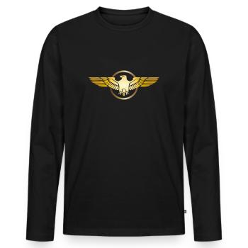 Adler Steinadler Fischadler Seeadler Greifvogel - Männer Premium Bio Langarmshirt - Schwarz - Vorne - Nico (187cm)