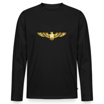 Adler Steinadler Fischadler Seeadler Greifvogel - Männer Premium Bio Langarmshirt - Schwarz - Vorne - Nico (187cm)