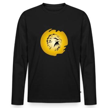 Adler Steinadler Fischadler Seeadler Greifvogel - Männer Premium Bio Langarmshirt - Schwarz - Vorne - Nico (187cm)