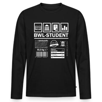 BWL Student bio b - Männer Premium Bio Langarmshirt - Schwarz - Vorne - Nico (187cm)