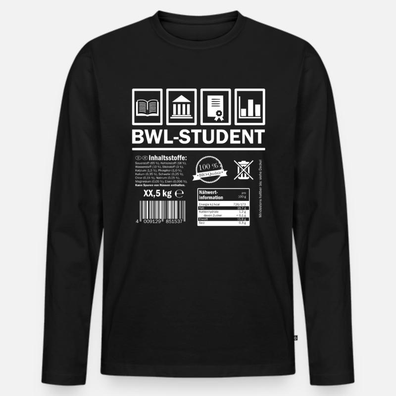 BWL Student bio b - Männer Premium Bio Langarmshirt - Schwarz