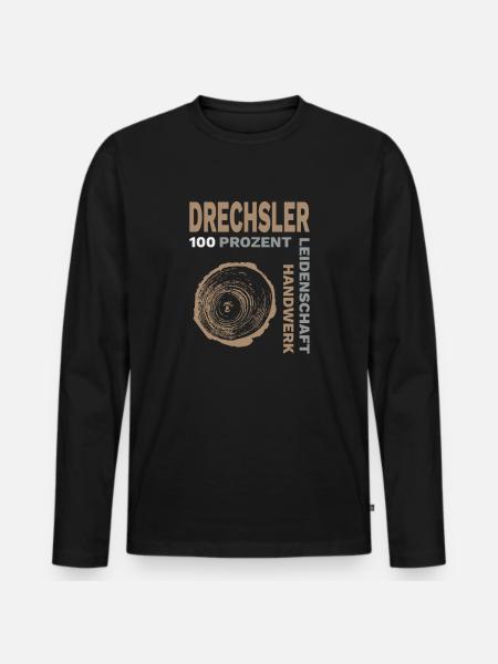 Cooles Holzdesign für den Beruf Drechsler Handwerk - Männer Premium Bio Langarmshirt - Schwarz