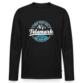 Télémark Ski Retro 4 - T-shirt manches longues Premium bio Homme - noir - Devant - Nico (187cm)