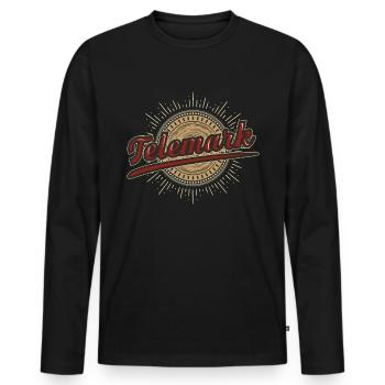 Télémark Ski Talon Gratuit Rétro - T-shirt manches longues Premium bio Homme - noir - Devant - Nico (187cm)