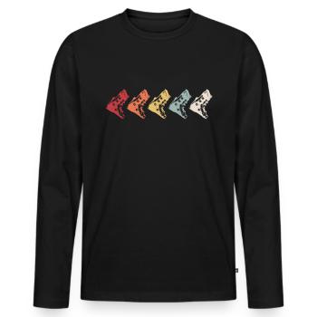 Telemark Ski Heel Gratuit Vintage Rétro 70 - T-shirt manches longues Premium bio Homme - noir - Devant - Nico (187cm)