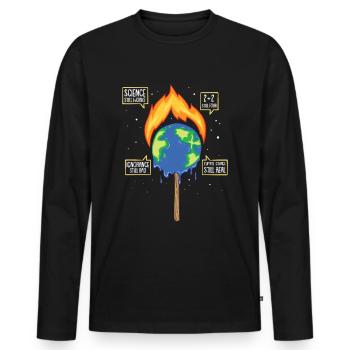 Climate Burning Melting Earth Climate Change - Men's Premium Organic Long Sleeve Shirt - black - Front - Nico (187cm)