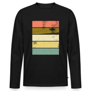 Zither lustiges retro vintage Design für Musiker - Männer Premium Bio Langarmshirt - Schwarz - Vorne - Nico (187cm)