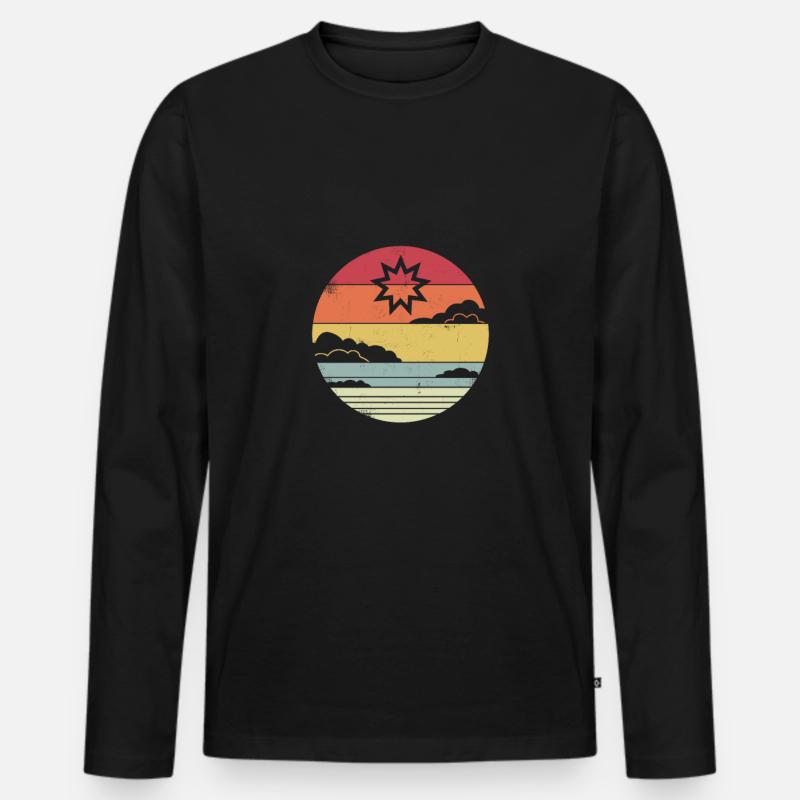 Bahai Bahaitum Retro - Männer Premium Bio Langarmshirt - Schwarz