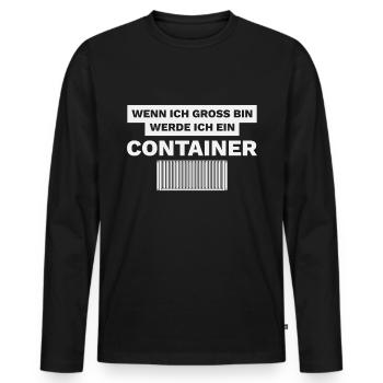 Container HO Modellbahn Spruch - Männer Premium Bio Langarmshirt - Schwarz - Vorne - Nico (187cm)