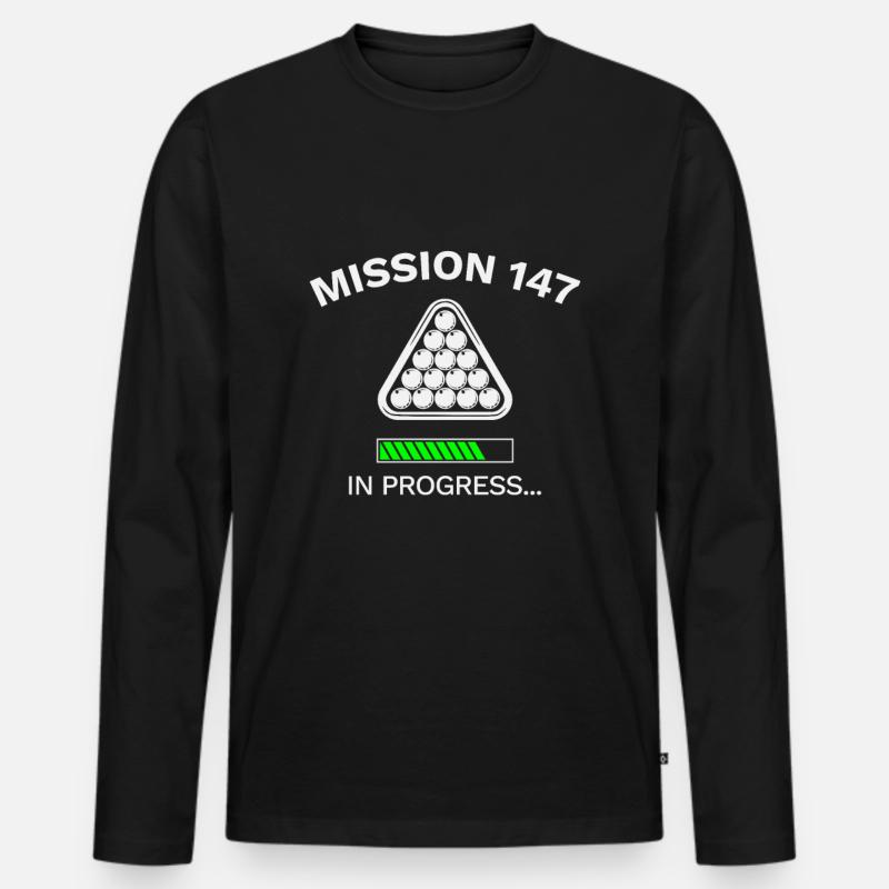 Snooker Frame 147 Maximum In Progress Geschenk - Männer Premium Bio Langarmshirt - Schwarz