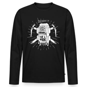 Sac à dos Backpacker - T-shirt manches longues Premium bio Homme - noir - Devant - Nico (187cm)