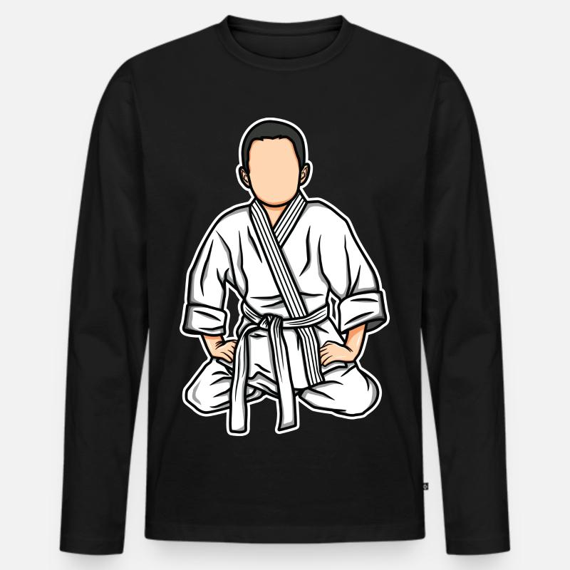 Lustiges Judo Kind - Männer Premium Bio Langarmshirt - Schwarz