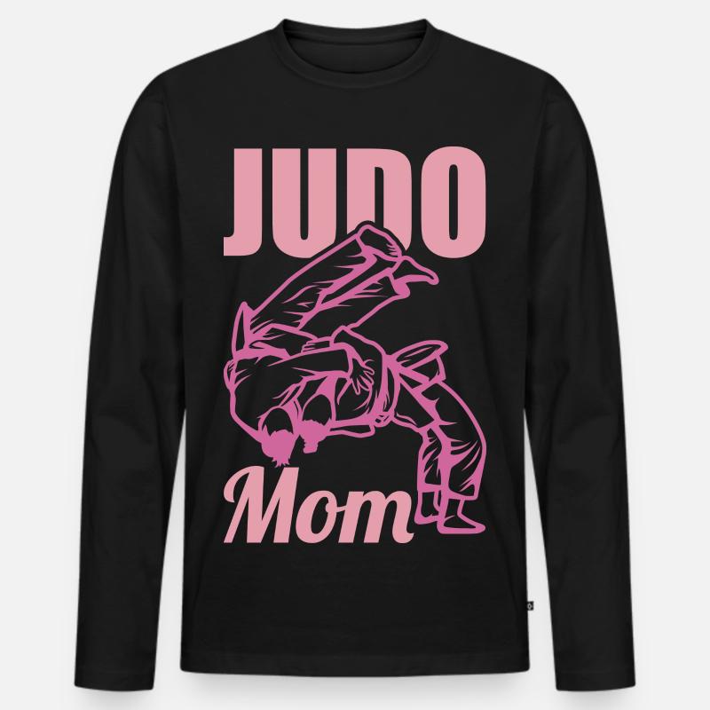 Judo Mutter - Männer Premium Bio Langarmshirt - Schwarz