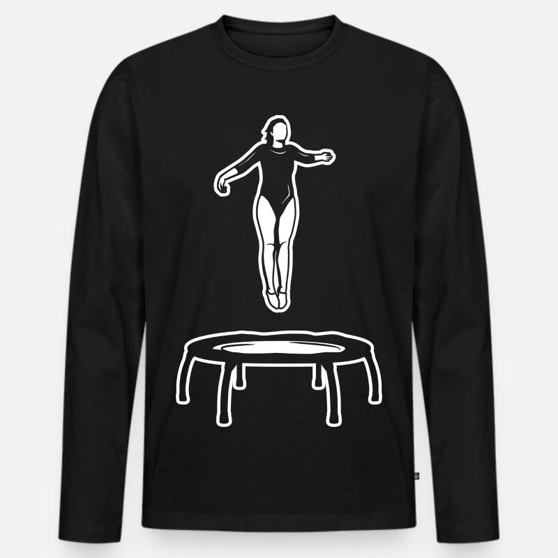 Trampolinspringerin Mädchen - Männer Premium Bio Langarmshirt - Schwarz