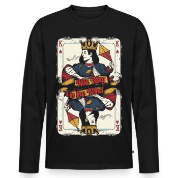 Kite Kite Flying Kite King In The Wind - Men's Premium Organic Long Sleeve Shirt - black - Front - Nico (187cm)
