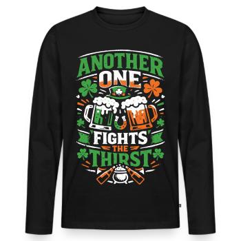 Un autre combat la soif | La Saint-Patrick - T-shirt manches longues Premium bio Homme - noir - Devant - Nico (187cm)