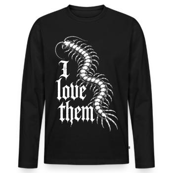Scolopender Fan - Men's Premium Organic Long Sleeve Shirt - black - Front - Nico (187cm)