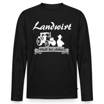 Agriculture - Men's Premium Organic Long Sleeve Shirt - black - Front - Nico (187cm)