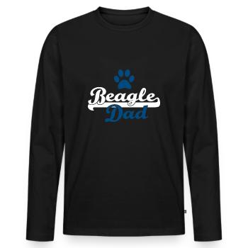 Beagle Dad, Hunde Papa, Spruch, Geschenkidee - Männer Premium Bio Langarmshirt - Schwarz - Vorne - Nico (187cm)