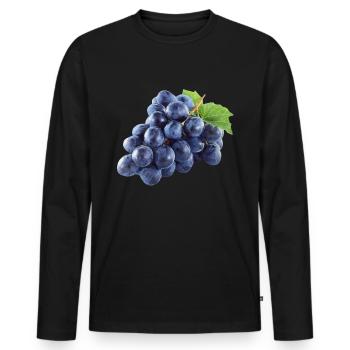 Weintrauben - Männer Premium Bio Langarmshirt - Schwarz - Vorne - Nico (187cm)