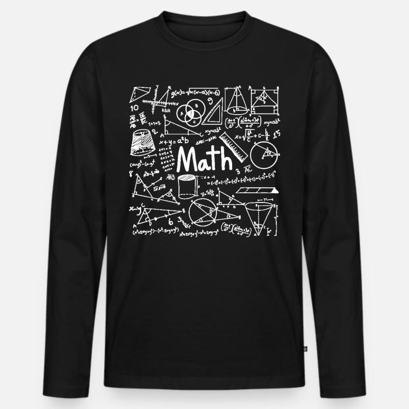 Math Teacher Gift and Math Club Mathematics Equati - Männer Premium Bio Langarmshirt - Schwarz