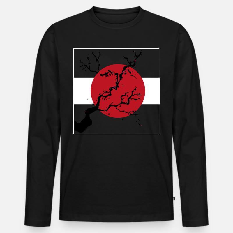 japan - Männer Premium Bio Langarmshirt - Schwarz