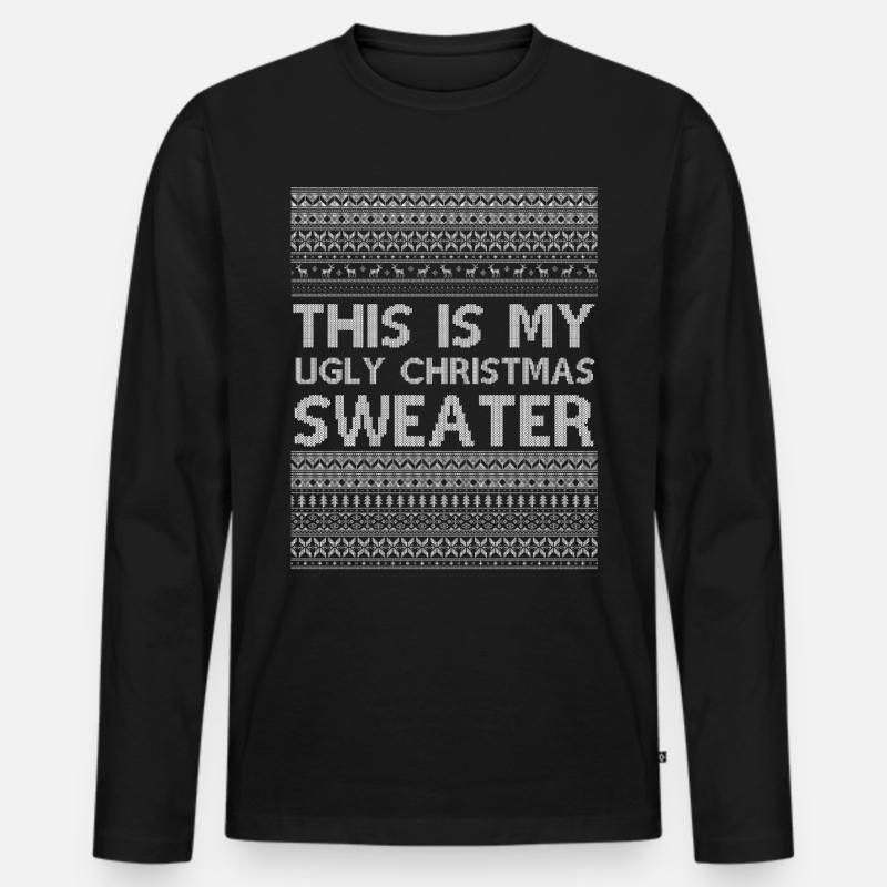 Pull de Noël laid - T-shirt manches longues Premium bio Homme - noir