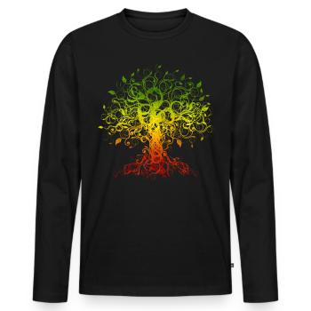 Africa Roots Black History Month Tree - Men's Premium Organic Long Sleeve Shirt - black - Front - Nico (187cm)