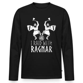 Wikinger Raubzug Ragnar Walhalla Odin Geschenk - Männer Premium Bio Langarmshirt - Schwarz - Vorne - Nico (187cm)
