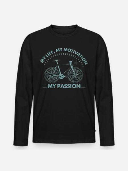 Fahrrad Radfahrer Fahrradfahren Bike Rad Geschenk - Männer Premium Bio Langarmshirt - Schwarz