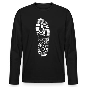 Botte de randonnée Wanderschuh des Wanderer - T-shirt manches longues Premium bio Homme - noir - Devant - Nico (187cm)