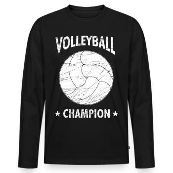 Volleyball Champion Volleyballer Sport Geschenk - Männer Premium Bio Langarmshirt - Schwarz - Vorne - Nico (187cm)