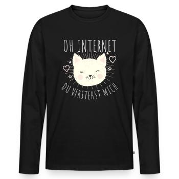 Oh internet you understand me - Men's Premium Organic Long Sleeve Shirt - black - Front - Nico (187cm)