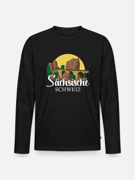 Saxon Switzerland bastide hiking Saxony gift - Men's Premium Organic Long Sleeve Shirt - black