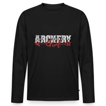 Tir à l'arc - T-shirt manches longues Premium bio Homme - noir - Devant - Nico (187cm)