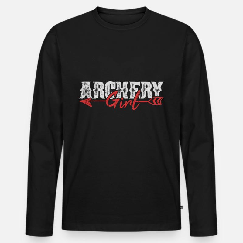 Bogenschießen - Männer Premium Bio Langarmshirt - Schwarz